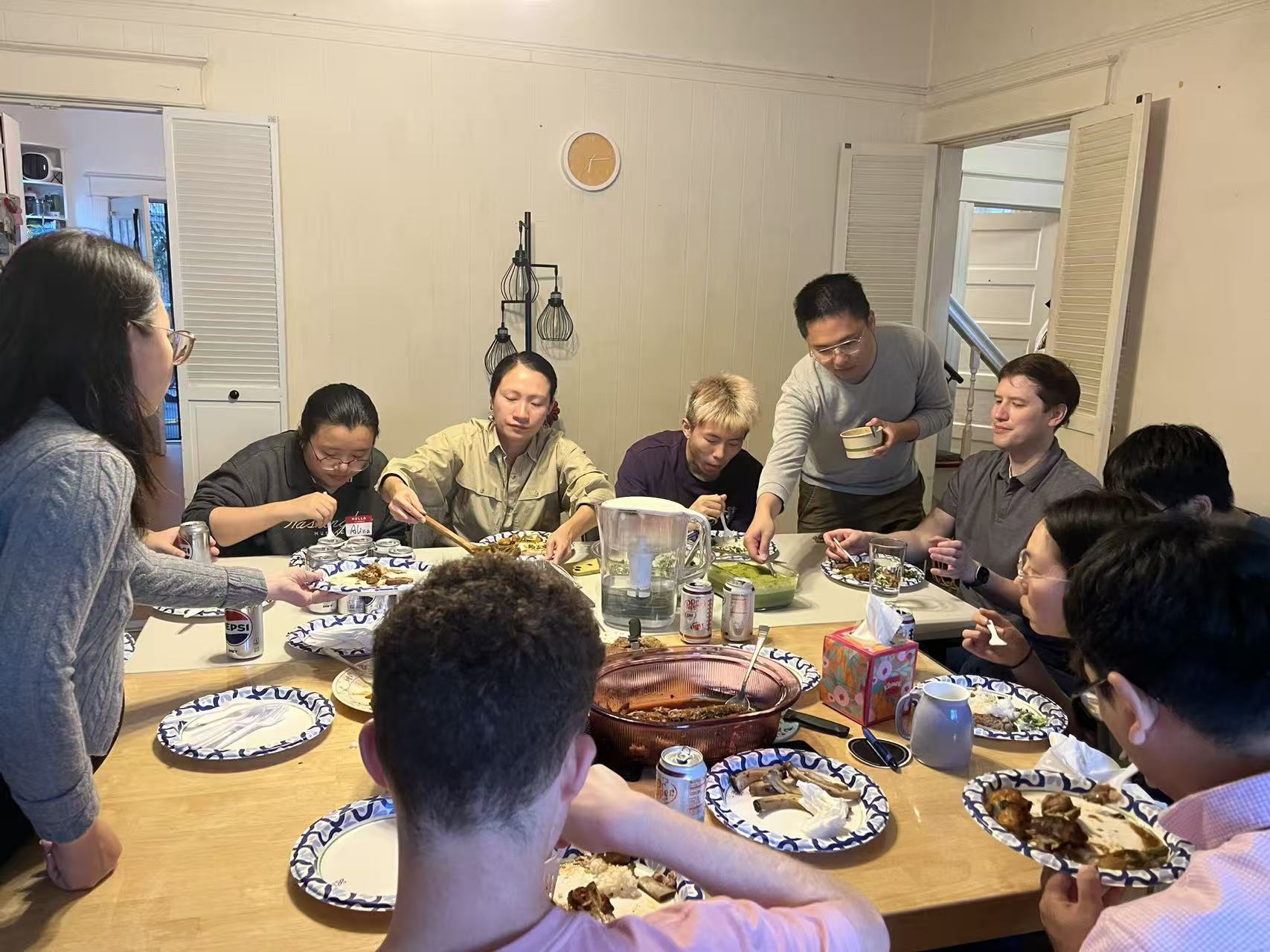 Students gathering for a campus fellowship event